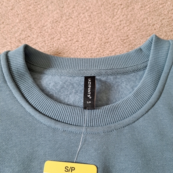 Lazy Pants Teal Blue Sweatshirt Women's Small Cozy Pullover Fleece NWT - Picture 7 of 11